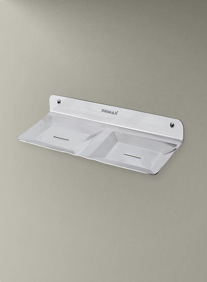 Primax Stainless Steel Double Soap Holder for Bathroom/Soap Stand/Soap Dish/Bathroom Accessories(Pack of 1) - Image 1